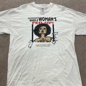 Vtg M&O Knits " FED UP ! " White Long-Sleeve Shirt Size XXL